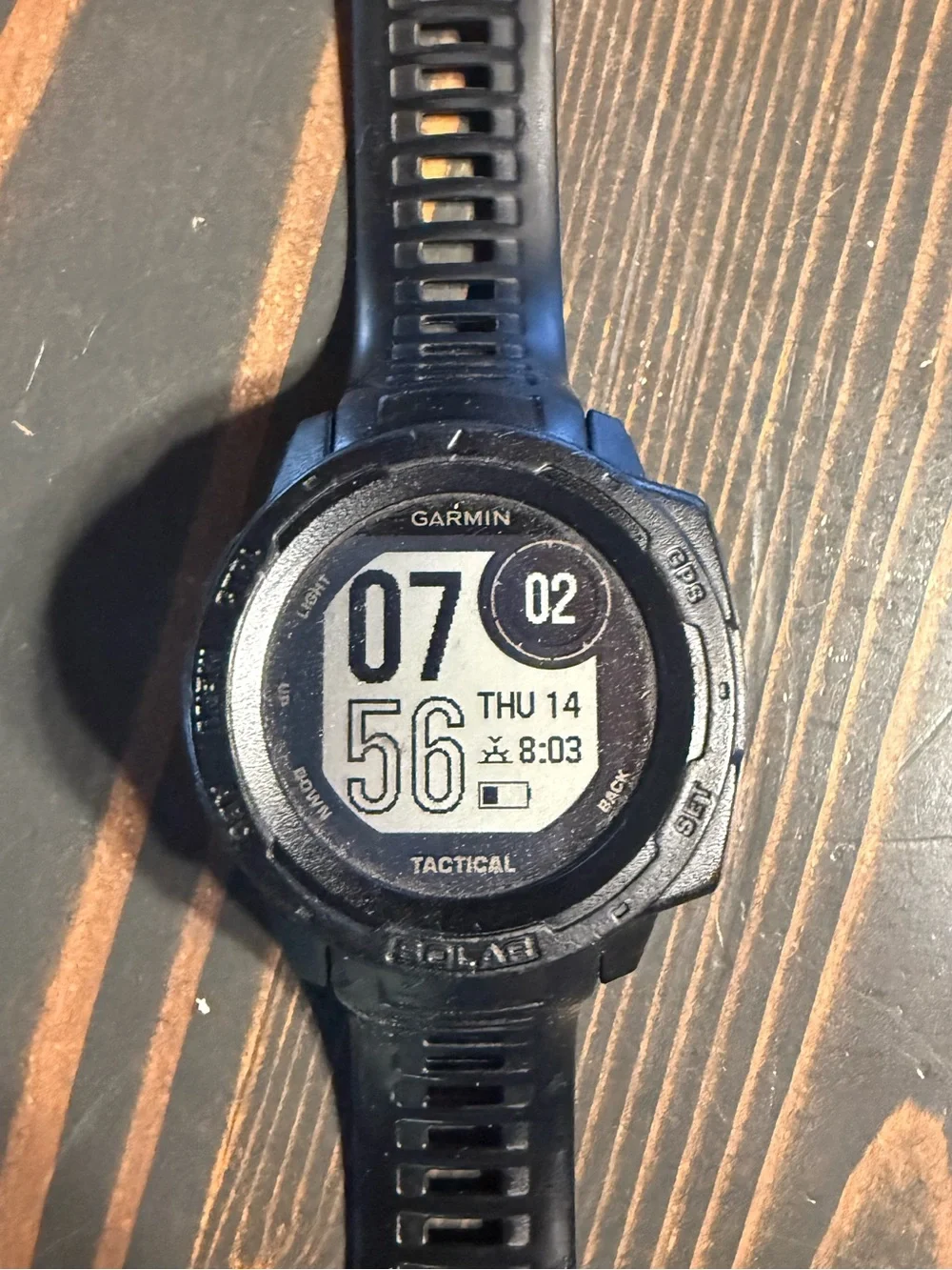 Garmin Black Instinct Solar Adventure Smartwatch with Charging Cable